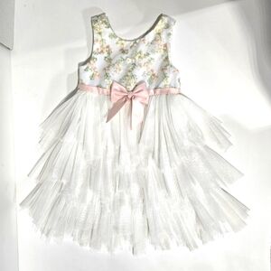 Elegant Toddler 4 floral white american princess dress